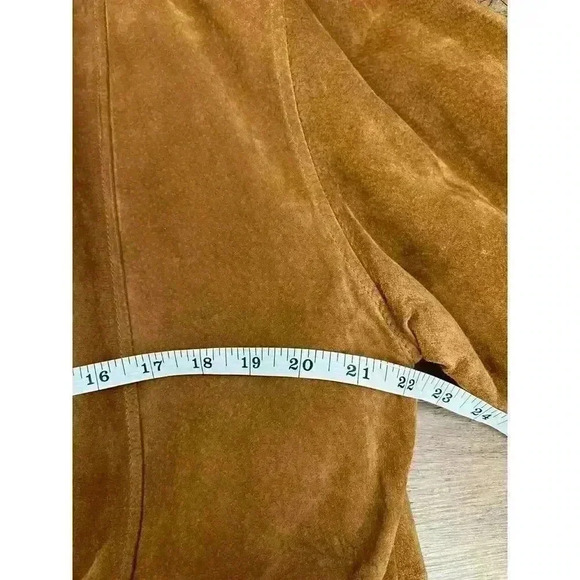 Wilsons Leather Men's Brown Full Zip Jacket Leather Collar Suede Size L *Read - Picture 9 of 16